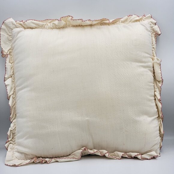 Vintage Quilted 90s 80s Throw Pillow Cottagecore Patchwork Design In Blue/Pink - Picture 6 of 13